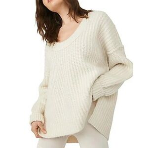 Free People Oversized Blue Bell Sweater